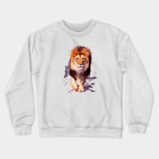 Lion. Watercolour art picture. Wild King. Crewneck Sweatshirt